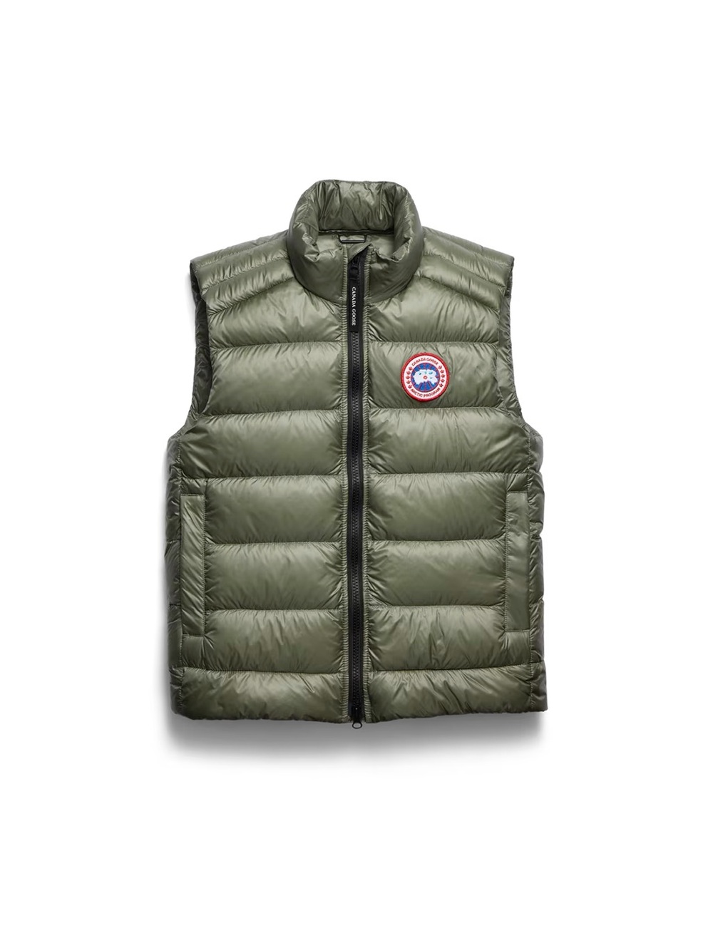 Canada Goose Olive Green Men's Puffer Vest with Signature Patch
